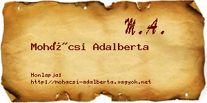 Mohácsi Adalberta névjegykártya